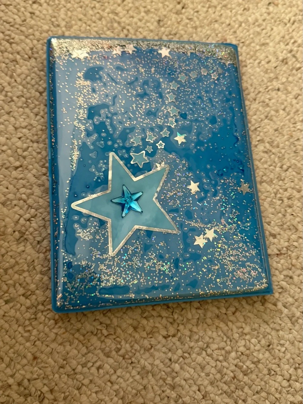 Sparkling Blue Star Jelly Notebook/ waitress pad Claire’s 2003 y2k